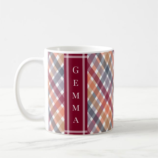 Mug Gingham d'automne (Gauche)