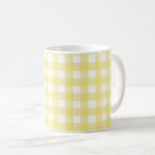 Mug Gingham jaune pâle et blanc