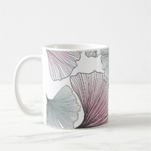 Mug Gingko biloba dessiné à la main.