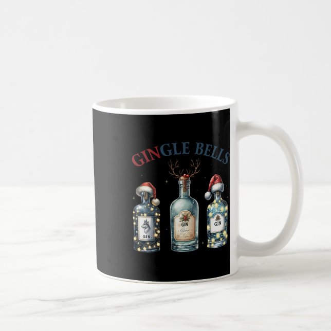 Mug Gingle Bells Drôle de Gin Gin Bells Sapin de Noël  (Droite)