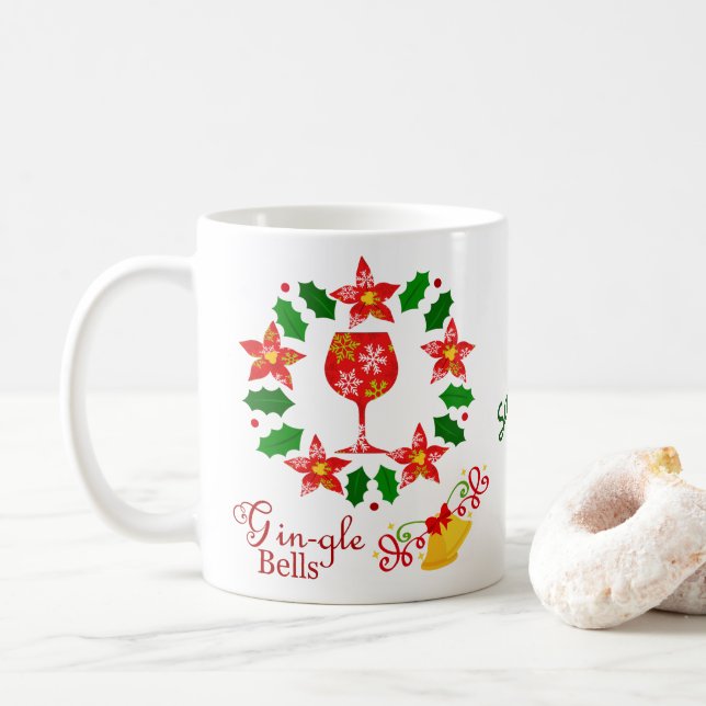 Mug Gingle Bells Noël Amusant Fêtes (Avec donut)