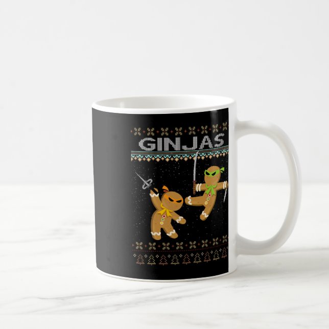 Mug Ginjas Gingerbread Ninjas Drôle Noël Moche  (Droite)