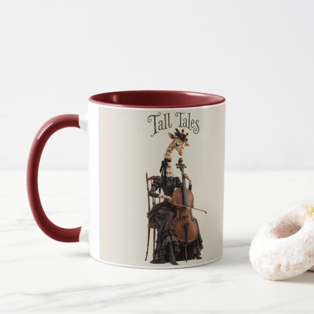 Mug Girafe avec un violoncelle (Avec donut)