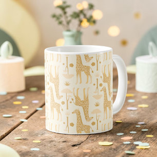 Mug Girafe Jaune Neutre Safari Motif Bohème
