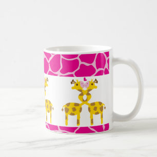 Mug Girafes douces dans le rose d'amour