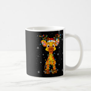 Mug Giraffe Animal Santa Chapeau Vilain Arbre de Noël