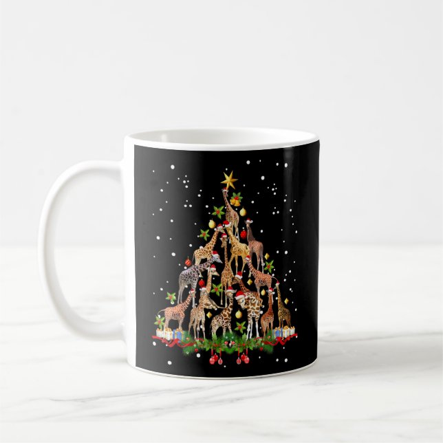 Mug Giraffe de l'arbre de Noël Chandail Noël Jeu de No (Gauche)
