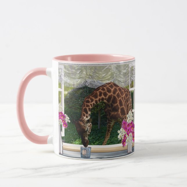 Mug Giraffe De Soif Dans Ma Fenêtre, (Gauche)