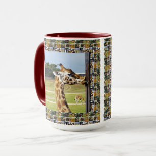 Mug Giraffe Drôle Avec Giraffe Photo Collage Edging,