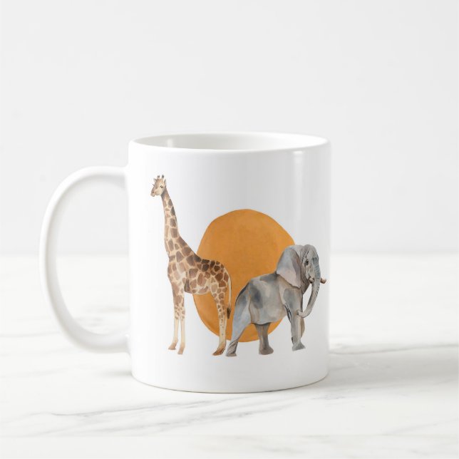 Mug Giraffe et éléphant africains (Gauche)