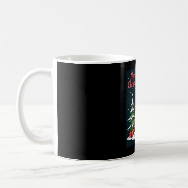 Mug Giraffe Joyeux sapin de Noël Éclairage Père Noël G (Gauche)