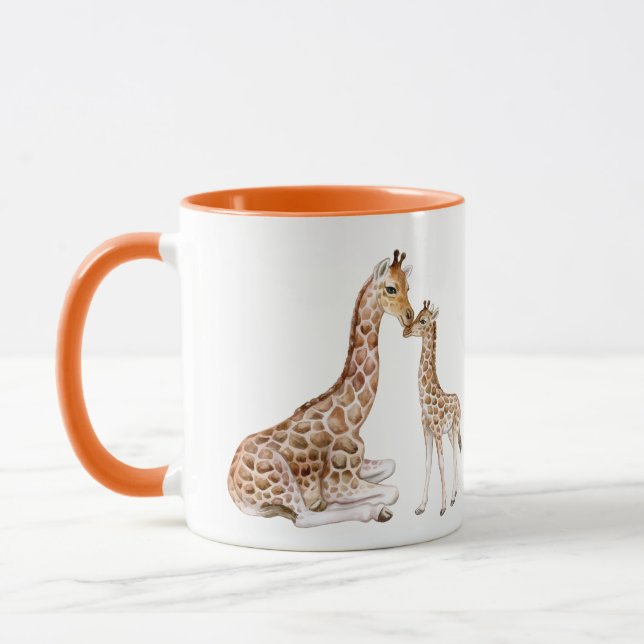 Mug Giraffe Maman Bébé Aquarelle (Gauche)