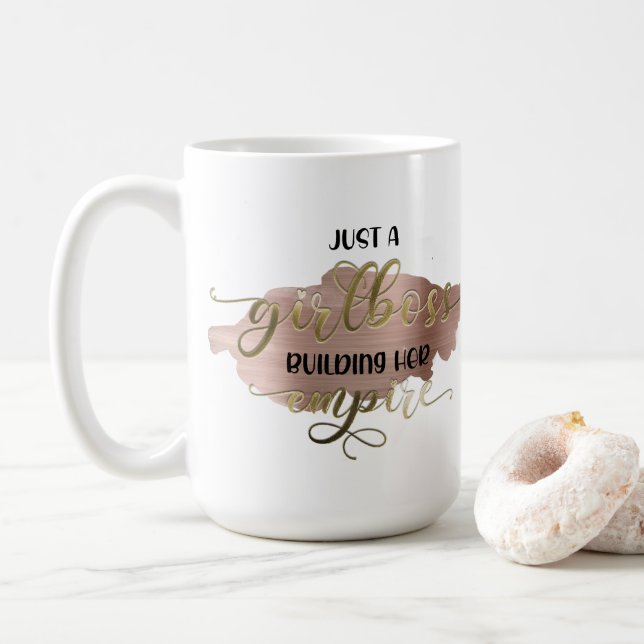 Mug Girl Boss Construisant Son Empire Rose Gold Café (Avec donut)
