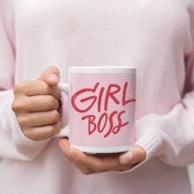 Girl Boss Typographie Gras Rose et Rouge Féminin