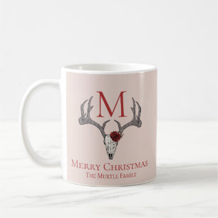 Mug Girl Country Xmas Reindeer Crâne et Roses