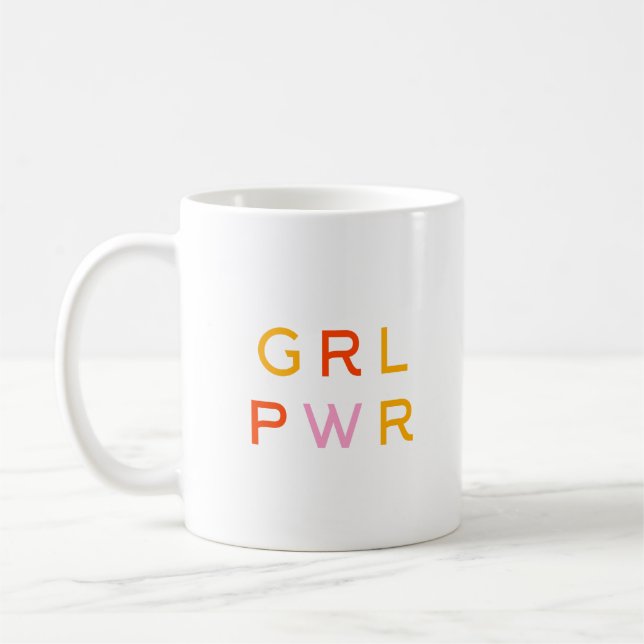 Mug Girl Power | GRL PWR | Féministe moderne | Minimal (Gauche)