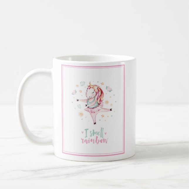 Mug Girl Unicorn rose Ballerina | J'Ods Rainbows (Gauche)