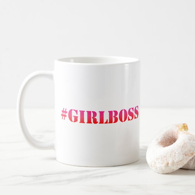 Mug #GirlBoss - Citation divertissante de Girlpower (Avec donut)