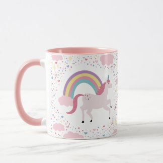 Mug Girls Rose Unicorn Rainbow Sparkle