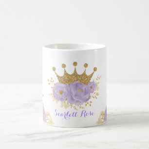 Mug Girly Lavender Gold Crown Royal Princesse