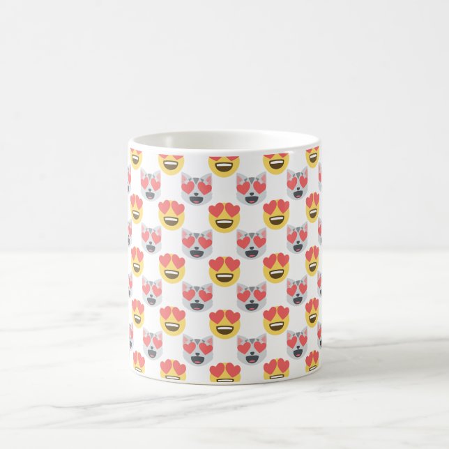 Mug Girly mignon dans le motif d'Emoji de chat de (Centre)
