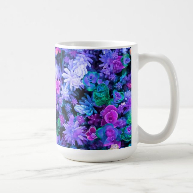 Mug Girly Pink and Purple Floral Succulents (Droite)