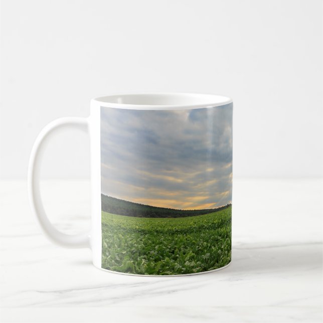 Mug Gisement de betterave à sucre au coucher du soleil (Gauche)