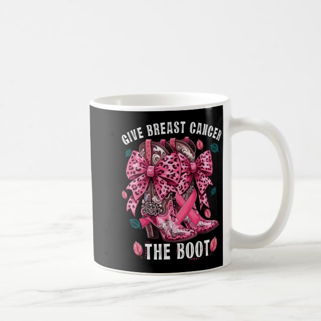 Mug Give Breast Cancer The Boot Nk Cowgirl Western Tee (Droite)