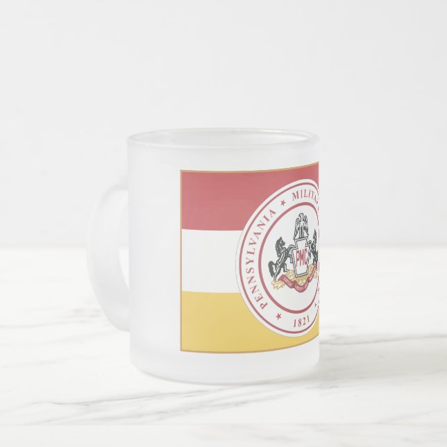 * Mug givré (10 ou 16 oz) avec logo PMC FLAG (Devant gauche)