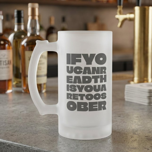 Mug givré avec typographie audacieuse TooSober (Créateur téléchargé)