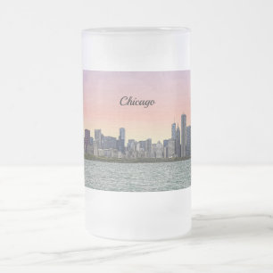 Mug givré peintre de la skyline de Chicago