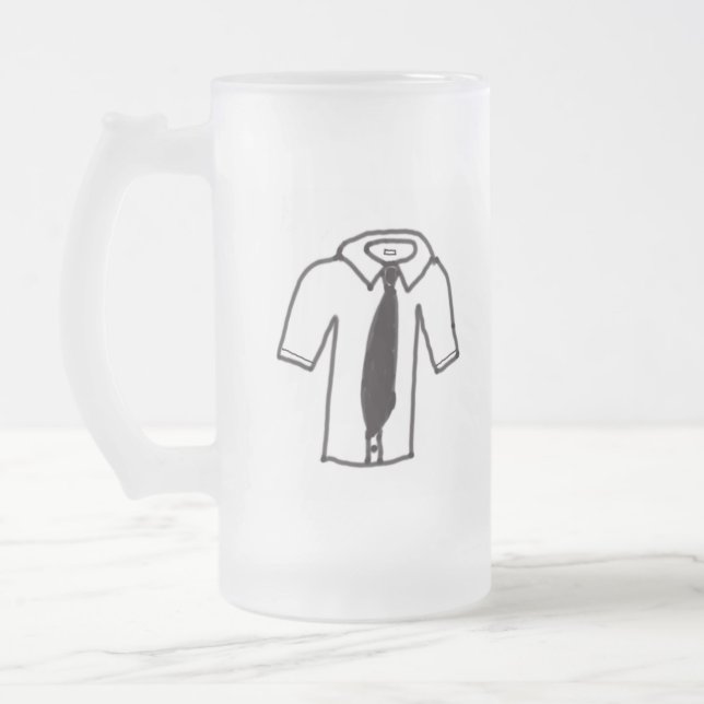 Mug givrée avec chemise noire et blanche avec Crav (Gauche)