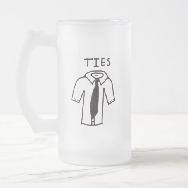 Mug givrée avec chemise noire et blanche avec logo (Gauche)