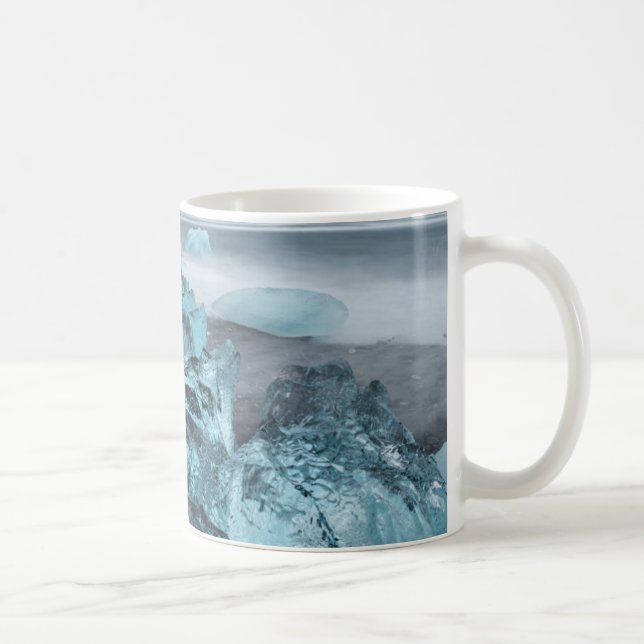 Mug Glace bleue sur la plage, paysage marin, Islande (Droite)