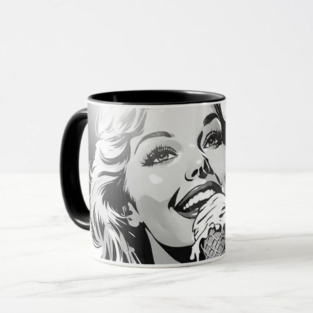 Mug Glace blonde de style comic graphique BW 50 (Devant gauche)