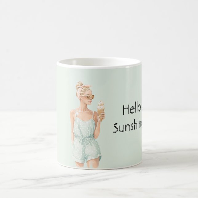 Mug Glace Bonjour Soleil Crème Glacée Plage Top Mint B (Centre)