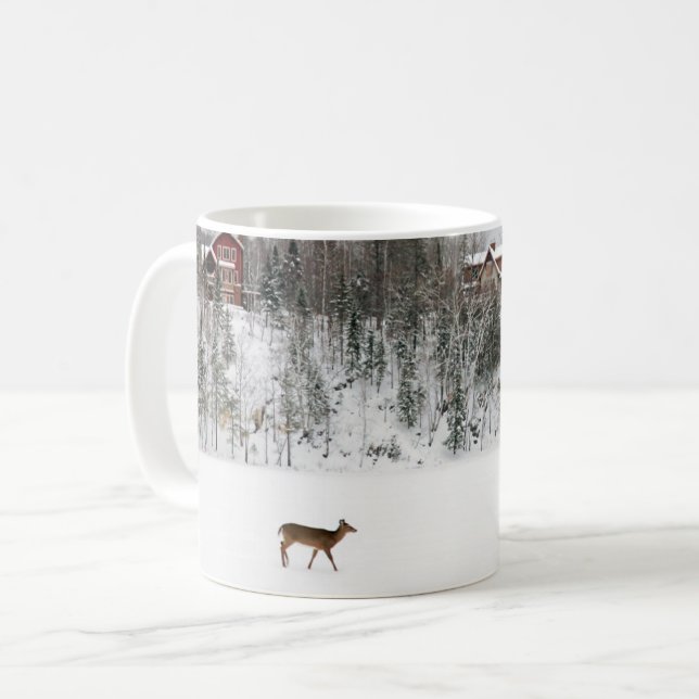 Mug Glace et neige | Cerf en Neige Québec, Canada (Devant gauche)