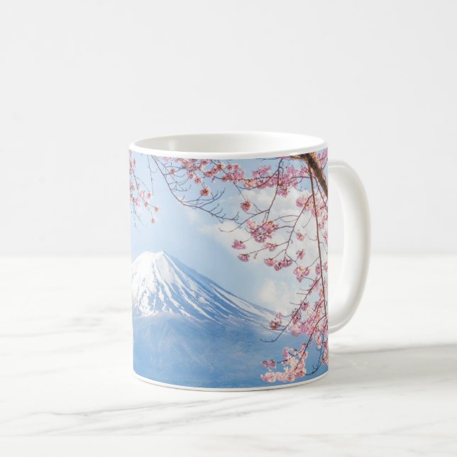 Mug Glace et neige | Cherry Blossoms Mt. Fuji Japon (Devant droit)