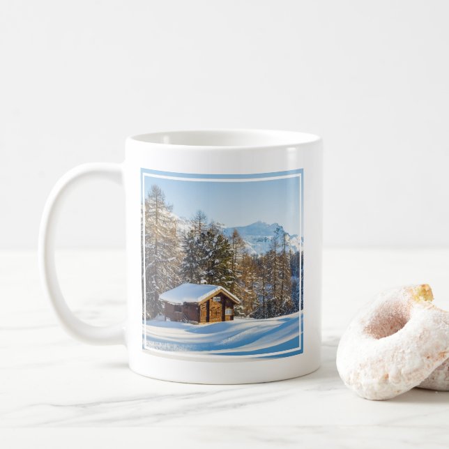 Mug Glace et neige | Journal d'hiver Cabine Alpes suis (Avec donut)