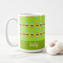 Glaces colorées sur vert