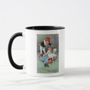 Mug Gladness de NoëlLes enfants de patinage sur glace