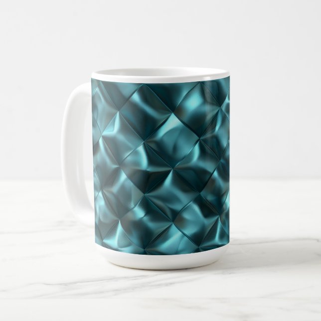 Mug Glam Abstrait bleu turquoise (Devant gauche)