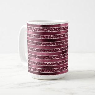 Mug Glam Burgundy Rouge Rose Blush Parties scintillant