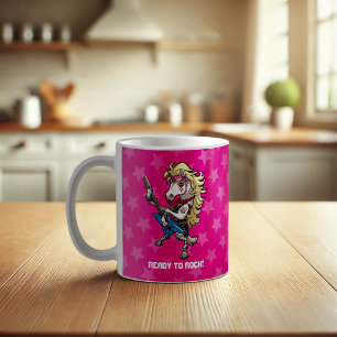 Mug Glam en métal cheveux Unicorne avec dessin de la g