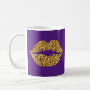 Mug Glam Gold Parties scintillant Lips tendance Sparkl