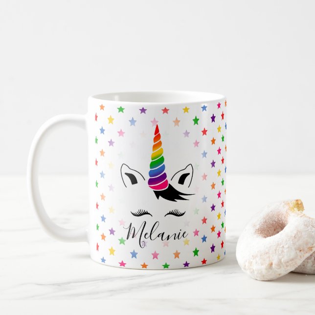 Mug Glam Rainbow Unicorn (Avec donut)