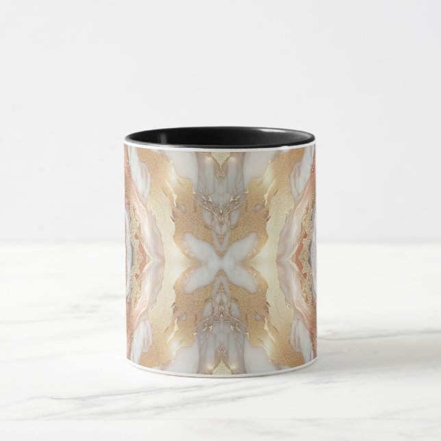 Mug Glam Rose Gold Luxueux Marble Butterfly tendance (Centre)