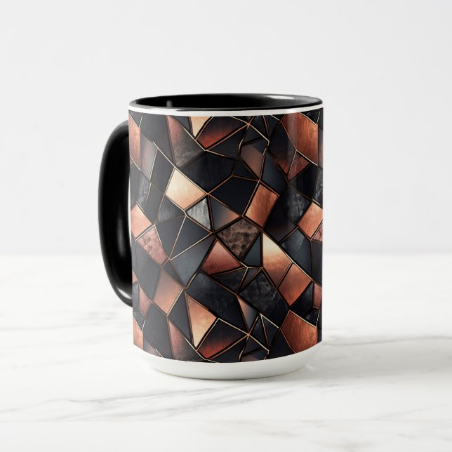 Mug Glam rose or et noir (Devant gauche)