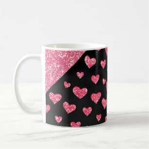 Mug Glam Rose Parties scintillant Coeurs Étincelants R