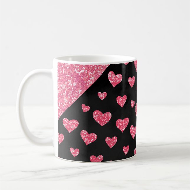 Mug Glam Rose Parties scintillant Coeurs Étincelants R (Gauche)